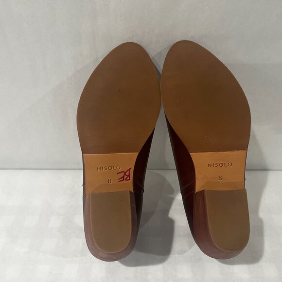 Nisolo Women's Mia Ankle Bootie Boot Leather Brown Maroon 1” Heel Size 8 US - Picture 8 of 10